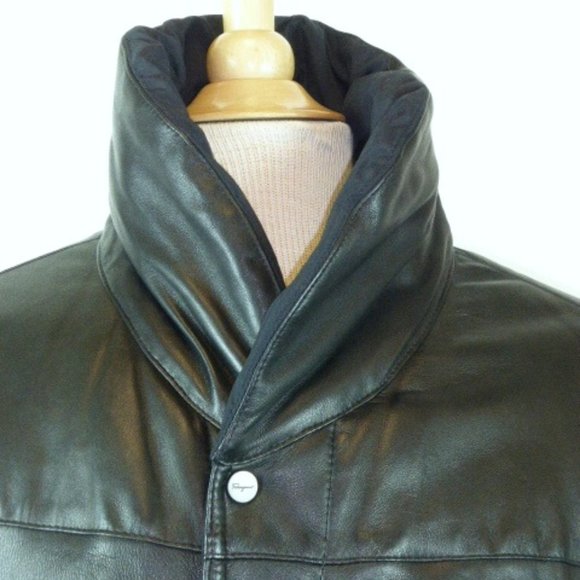 Salvatore Ferragamo leather reversible puffer coat - Picture 2 of 8